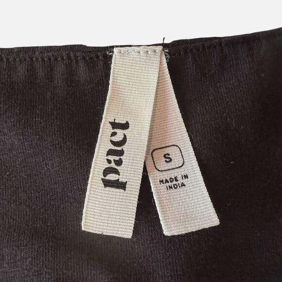 Pact Women's Luxe Jersey V-neck Knot Maxi Side Slit Dress Size Small Black - Picture 4 of 15